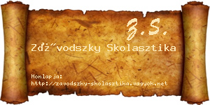 Závodszky Skolasztika névjegykártya